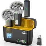 NPTCL Wireless Lavalier Lapel Microphone for iPhone iPad Android Phone