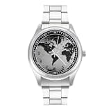 FodPand Analog Men Stainless Steel Band Watch Big Face Silver Wristwatch
