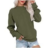 Beessbest Sweatshirt for Women Mock Neck Oversized Sweatshirts Army Green