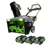 EGO Power+ SNT2112 21-Inch 56-Volt Lithium-Ion Cordless Steel Auger Snow Blower with (2) 5.0Ah Batteries, Dual Port Charger Included, Plus Extra (1) BA2800T 5.0Ah Battery