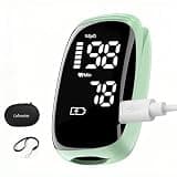 Rechargeable Pulse Oximeter Fingertip Oxygen Monitor Fingertip with SpO2 Pulse Rate and PI OLED Precision Fast Oximeter SpO2 Reading Outdoor Sports Home (Green)