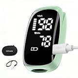 Rechargeable Pulse Oximeter Fingertip Oxygen Monitor Fingertip with SpO2 Pulse Rate and PI OLED Precision Fast Oximeter SpO2 Reading Outdoor Sports Home (Green)