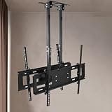 JDXQBLD Double Sided Ceiling Tv Mount Stand - Tv Wall Mount, for 60-100 Inch Low Profile Tvs Height Adjustment Frame, Adjustable Tilt Tv Telescopic Tv Lift, Support 2 Screens Roof Bracket