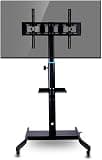 SDdPulse Rolling TV Stand, Mobile TV Cart, TV Stand Floor with Height Adjustable Mount Bracket and Wheels, Mobile Display Cart