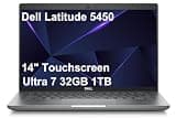 Dell Latitude 5450 Business Laptop (14" FHD Touchscreen, Intel 12-Core Ultra 7 165U, 32GB DDR5 RAM, 1TB SSD), Backlit KB, 1080p Webcam, Ethernet, HDMI, Win 11 Pro (Renewed)