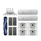Compatible with Ecovacs X8 Pro Omni Robot Vacuum Spare Parts Main Side Brushes Mop Cloths HEPA Filters Dust Bags Accessories(15 PCS)