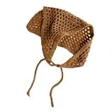 XBOKA Breathable Hollowed Knitted Head Wrap Triangular Scarf Multipurpose Shawl Hip Scarf for Women Teens Outdoor Travel Use