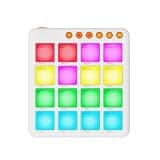 Swokely MIDI Controller 16 Key Dynamic RGB Pad BT Wireless MIDI Pad Rechargeable Portable Plug and Play for Music Production Performance (White)
