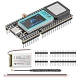 Wireless Tracker + 1100mAh Battery, Supports GPS Galileo Multi-System Joint Positioning ESP32-S3 WiFi Bluetooth SX1262 UC6580 with 915MHz LoRa Antenna, 0.96-inch LCD Display for Meshtastic LoRaWAN