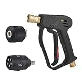 Psytfei Pressure Washer Short Gun 4000 PSI Power Washer Gun with 5 in 1 Nozzle Tip M22 Hose Connector Car Cleaning Tools