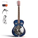 Resonator Guitar for Adults Beginners, Full Size 40 Inch Acoustic Lap Steel Guitar with Metal Resonator, Beginner Guitar Starter Kit Strap Capo Picks Wrench, Country Bluegrass Folk Blues Slide Guitar