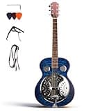 Resonator Guitar for Adults Beginners, Full Size 40 Inch Acoustic Lap Steel Guitar with Metal Resonator, Beginner Guitar Starter Kit Strap Capo Picks Wrench, Country Bluegrass Folk Blues Slide Guitar