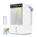 Portable Air Conditioners with 1500ML Tank, 5 Speeds Mini Evaporative Air Cooler with Remote & 2-10H Timer, Personal Air Conditioner Fan Portable AC Unit for Office, Desktop, Camping & Travel
