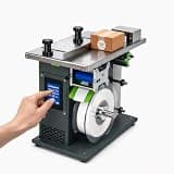 MASTLOUFUL 90 Degree Corner Label Applicator, Semi Automatic Small Box Labeling Machine with PLC Touch Screen, ±0.5 mm Accuracy, 15-30 Pcs/Min for Cosmetic, Gift and Retail Cartons Maxwidth:5cm