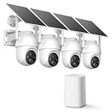 ELYSOO Solar Security Cameras Wireless Outdoor, 64GB Local Storage Included, 2K/4MP Home Security Camera System, 4-Cam Kit, 2.4G & 5GHz WiFi, PIR Motion Detection, 360° View