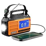 FosPower NOAA Emergency Weather Radio D8 37000mWh Portable Power Bank, AM/FM, USB/Solar/Hand Crank Charging, SOS Alarm & Flashlight for Indoor/Outdoor Emergency - Orange