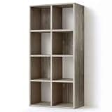 CAPHAUS 11-Inch Storage Bookcase Organizer Shelf, 8-Cube, Dark Grey