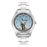 FodPand Analog Men Stainless Steel Band Watch Big Face Silver Wristwatch