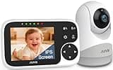 JUAN Baby Monitor with Camera and Audio, No WiFi 100% Private, 1000ft Range Connection, Remote Pan-Tilt-Zoom, Night Vision, Temperature Sensor, 8 Lullabies, 2-Way Talk for Newborn Infant