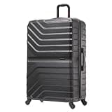 InUSA AURUM Hardside Luggage with Spinner Wheels | 32 in Durable Lightweight Extra Large Checked Suitcase for Travel | Zipper Suit Case with Gel Handles and Trolley | Black