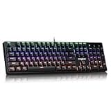 wegear Mechanical Gaming Keyboard with Blue Switch, 104-Key Full Size RGB Backlit Wired Keyboard(11 Modes, Anti-Ghosting, Double-Shot ABS Keycaps, Lighted Computer Key-Board for PC Windows-Black
