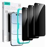 ESR 3 Pack for iPhone 16 / iPhone 15 Privacy Screen Protector, Anti-spy Tempered-Glass Privacy Screen Protector with Easy Installation Tool, Micro-Curved Edges, Case Friendly