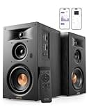 ULTIMEA 3-Way Bookshelf Speakers with 5.25'' Woofer, 70W RMS, App, Edge Horn & BassMX, SUB Out & HDMI ARC for Home Theater, Speakers for Record Player, Bluetooth 6.0, Auracast,Grille-Free Design,BS-3
