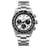 LURCAN Men's Diver Watches, Chronograph 200M Waterproof, Classic Panda Dial with VS75B Movement & Hacking Seconds, 316L Solid Stainless Steel Luxury Wristwatch