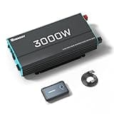 Renogy Inverter P2 3000W Pure Sine Wave Inverter 12V DC to 120V AC Converter for Home, RV, Truck, Camping, Trailer, with Wired Remote Controller, Support Li, AGM, SLD, GEL, FLD Batteries