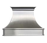 Stainless Steel Range Hood Wall Mount 48'' W,48'' H, 24''D,CT Copper Tailor Custom Handmade Metal Kitchen Vent Hood, With 4-Speed Exhaust Fan & LED Light,SH3-C2