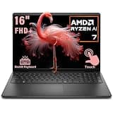 Dell 16 Inch FHD+ Touchscreen Laptop, AMD Ryzen 7 170, 64GB DDR5 RAM, 1TB PCIe SSD, WiFi 6, Backlit Keyboard, Windows 11 Home, Business Laptop Computer, Carbon Black