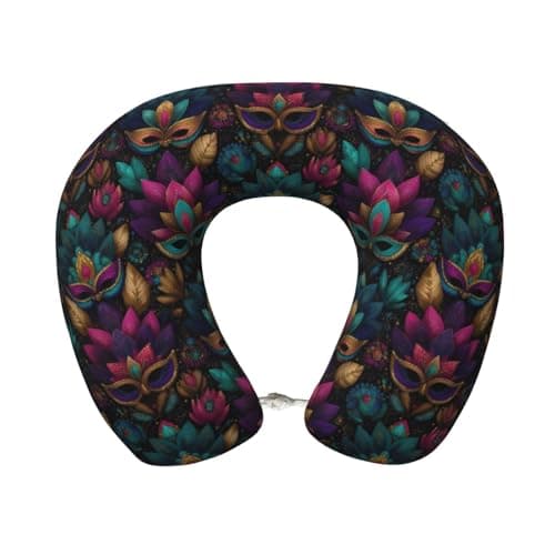 Hekroxu Carnival (1) Print Travel Pillow Pure Memory Foam Neck Pillow Airplane for Traveling,Car, Train,Napping,Traveling,Washable Cover
