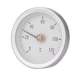 Rcniso Temperature Indicator 63 mm Waterproof Dustproof IP55 0-120 ° Bi-Metallic Spring Thermometer Tube Surface