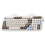 YUNZII C98 Wireless Mechanical Keyboard with Number Pad,98 Key BT5.0/2.4G/USB-C Hot Swap Gasket Mount with PBT MOA Keycaps,Custom RGB,Cute Cake Keyboard for Win/Mac (Choco, Candy Linear Switch)