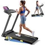 YPOO T7 Walking Pad Treadmill with Desk and Incline, 0.6-7.5 MPH Portable Treadmill, 4 in 1 Foldable Treadmill for Home Office, 350 LBS, 3.5HP, APP and Remote Control, Dark Black