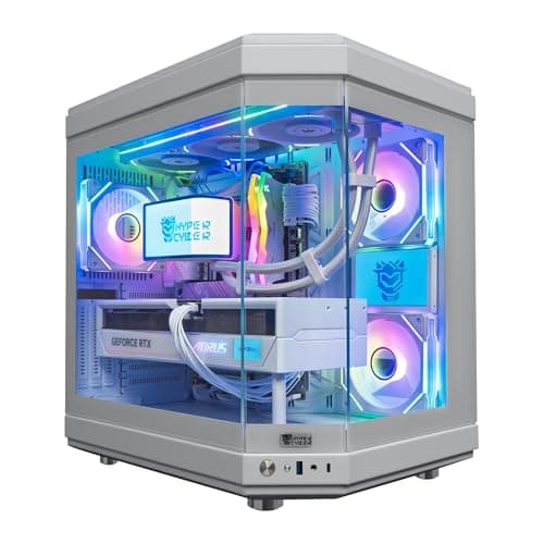 HYPER CYBER Ultra White Gaming PC Desktop Computer, AMD Ryzen 7 7800X3D, GeForce RTX 5090, 32GB DDR5, 2TB SSD, Wonder Vision 360 Turbo ARGB Black, Windows 11 Home, RGB Lighting, WiFi, Ready to Use