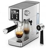 Electactic 20 Bar Espresso Machine with Milk Frother, Professional Espresso Coffee Maker for Cappuccino & Latte, Stainless Steel Espresso Maker with 40.6oz Removable Water Tank for Home Kitchen