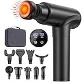 cotsoco Massage Gun with Heat Head, Muscle Massage Gun Deep Tissue Back Massager for Pain Relief, 20 Speeds Handheld Electric Massager Tool with Silent Brushless Motor, Gym Office Home Travel Use