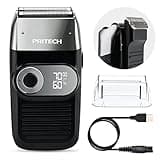 PRITECH Foil and Bald Shavers 2 in 1 Electric Shaver for Men Foil Blade and PopupTrimmer with Rechargeable 3 Adjustable Speeds Men's Shaver (Black Silver)
