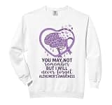 Purple Squad Alzheimer Awareness Ribbon Support Team Comfort Colors Adult Sweatshirt