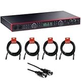 Focusrite Scarlett 18i20 USB-C Audio/MIDI Interface (4th Generation) Bundle with XLR- XLR Cable (4 Pack), Hosa Mid-310 Black 10 ft. Midi cable (2 Pack)