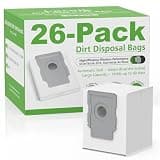 26 Pack Roomba Vacuum Bags for iRobot Roomba 104 105 405 504 505 705, i7+, i8+, i3+, i4+, i5+, i6+, j5+, j6+, j7+, j8+, j9+, s9+, Combo 10 Max, Dirt Disposal Bags for all Clean Base models