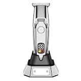 WTYBRMYO Men's Professional All-Metal Hair Clippers Beard Trimmers Cordless Electric(Silver)