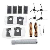 Emiif Replacement Accessory Kit for MOVA Z60 for Ultra Roller Complete Robot Vacuum, 2 Main Brushes, 4 Side Brushes, 4 Dust Bags, 1 Mop Roller, Filter Tools