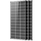 AeternaSol 600 watt Solar Panels,3pcs 200 watt Bifacial Solar Panel 12v n Type 18bb Solar Panel A+ Grade PV Module with IP68 Waterproof 25% Cell Efficiency for Off Grid RV Rooftop(600W Bifacial