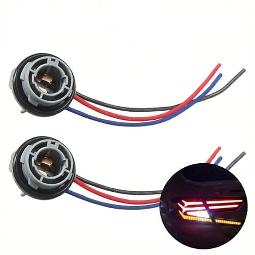 MOAYZRO 2 PCS 1157 LED Bulb Socket, Waterproof Turn Signal Tail Light Socket Harness, LED Bulb Socket Base Plug Connector, Auto Wire Harness Replacement for Most Cars (Gray)