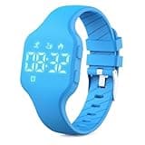 Kids Led Activity Tracker Tracker Watch for Ages 5-15, No App Required, Digital Sport Wristwatch, Waterproof, Pedometer, Alarm Clock, Silicone Strap, for Teens Children Students Boys Girls (Sky Blue)