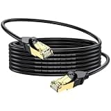 Cat 6 Ethernet Cable 30 ft, High Speed 10Gbps 550MHz Network Cable, Outdoor & Indoor Weatherproof LAN Patch Cable, 26 AWG Core RJ45 Gold-Plated Cord, Compatible with Router, Modem, PC, Gaming Console