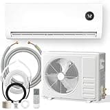 Mini Split Air Conditioner with Remote 9000 BTU, 19 SEER2 Mini Split AC Heating System, Smart Split Unit AC Cooling/Heating Up to 500 Sq.Ft, Complete Installation Kit Included, Low Noise, White