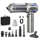 Yomile Mini Vacuum Cleaner, 2 in 1 27000PA Brushless Car Vacuum Air Duster 9000mAh Battery Air Blower Wireless Handheld Vacuum for Car,Office and Home